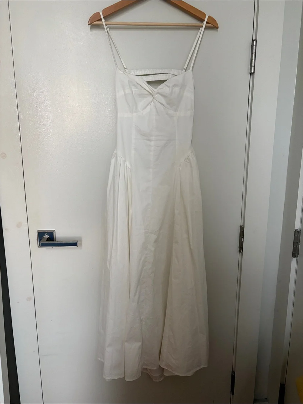 White Spaghetti-Strap Maxi Dress with Twist Front - Picture 1 of 2